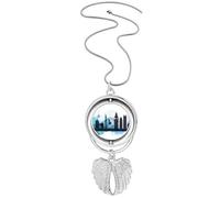 Collar giratorio con colgante de alas de ángel con diseño de puente de la Torre de Londres,