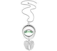Collar giratorio con colgante de alas de ángel, diseño de puente de fútbol y fútbol