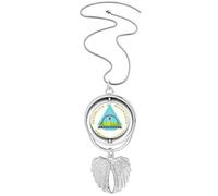 Collar giratorio con colgante de emblema nacional de Nicaragua con alas de ángel