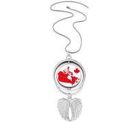 Collar giratorio con colgante de mapa del país de Canadá con símbolo de arce rojo