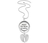 Collar giratorio con diseño de alas de ángel con cita del festival Best Father Ever Dad