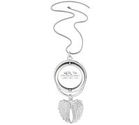 Collar giratorio con diseño de alas de ángel con cita en inglés "Wealth Is The Test Of A Man's Character"