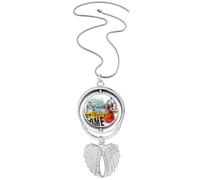 Collar giratorio con diseño de alas de ángel con diseño de paisaje romano de Italia y Roma