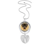 Collar giratorio con diseño de alas de ángel con diseño de perro Rottweiler negro