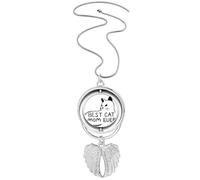 Collar giratorio con diseño de alas de ángel con la frase "Best Cat Mom Ever"
