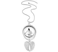 Collar giratorio con diseño de alas de ángel con la frase "Best Dog Mom Ever"