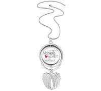 Collar giratorio con diseño de alas de ángel con texto en inglés "I Can Melt My Mother's Heart Best Mom Love"