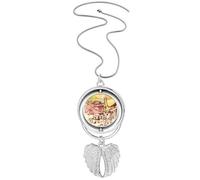 Collar giratorio con diseño de alas de ángel de Tailandia, breves trazos prósperos, diseño de pueblo próspero