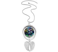 Collar giratorio con diseño de alas de ángel, diseño colorido de océano, ciencia y naturaleza