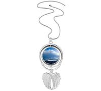 Collar giratorio con diseño de alas de ángel, diseño de nubes azules