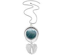 Collar giratorio con diseño de alas de ángel, diseño de océano, arena, playa, mar, surf, olas, joyería