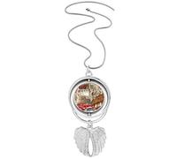 Collar giratorio con diseño de alas de ángel, diseño de paisaje de Roma, Italia