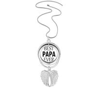 Collar giratorio con diseño de alas de ángel para el día del padre con cita "Best Papa Ever"