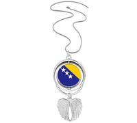 Collar giratorio con diseño de alas de ángel y emblema de Bosnia Herzegovina