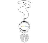 Collar giratorio con diseño de bandera arcoíris LGBT I Vote Today con alas de ángel