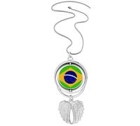 Collar giratorio con diseño de bandera nacional de Brasil, diseño de alas de ángel del sur