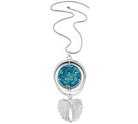 Collar giratorio con diseño de delfines de dibujos animados, ballenas, olas azules, alas de ángel, joyería