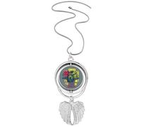 Collar giratorio con diseño de graffiti Street Lion Crown Your Highness y alas de ángel