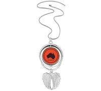 Collar giratorio con diseño de mapa de Australia, diseño de alas de ángel, color rojo y negro