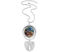 Collar giratorio con diseño de peces coloridos del océano y la ciencia, diseño de alas de ángel