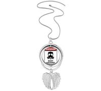 Collar giratorio con símbolo de peligro de polvo, señales de advertencia de peligro de ángel