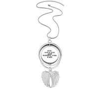 Collar giratorio con texto en inglés «For Man Is Man And Master Of His Fate» con alas de ángel