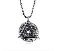 Collar Gótico con Colgante De Ojo Que Todo Lo Ve De Acero Inoxidable para Hombre Illuminati Ojo De La Providencia Collar De Ojo De Dios Cadena De Joyería