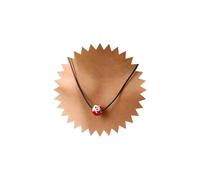 Collar gótico de cuero negro delgado y simple de dibujos animados lindo colgante redondo cadena de cuerda minimalista gargantilla gótica joyería para mujer