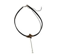 Collar gótico largo y ancho con lazo negro para mujer, perlas de imitación vintage, joyería ajustable para el cuello, aleación de poliuretano, Circonita cúbica