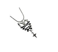 Collar gótico punk con colgante de cordón negro con colgante de corazón y estrella para mujer, simbólico, amor, fe, sueño