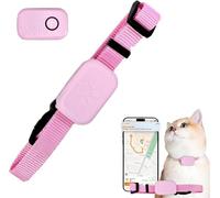 Collar GPS de gato, rastreador GPS, para Apple Find (compatible con iOS/Android), para gatitos sin suscripción, ayuda a localizar a tu gato (rojo)