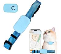 Collar GPS de gato, rastreador GPS, para Apple Find (compatible con iOS/Android), para gatitos sin suscripción, ayuda a localizar a tu gato (azul)