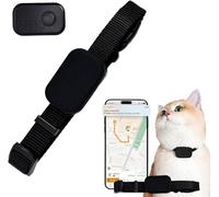 Collar GPS de gato, rastreador GPS, para Apple Find (compatible con iOS/Android), para gatitos sin suscripción, ayuda a localizar a tu gato (Negro)