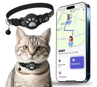 Collar GPS Gatos, GPS para Gatos sin Cuota Mensual, No Requiere SIM, Collar Localizador Compatible con Apple Find My (Solo iOS) (Collar + rastreador Blanco)