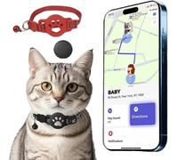 Collar GPS Gatos, GPS para Gatos sin Cuota Mensual, No Requiere SIM, Localizador Compatible con Apple Find My (Solo iOS)，Collar+Blanco (I)