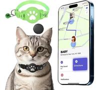 Collar GPS Gatos, GPS para Gatos sin Cuota Mensual, No Requiere SIM, Localizador Compatible con Apple Find My (Solo iOS)，Collar+Blanco (B)