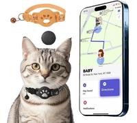 Collar GPS Gatos, GPS para Gatos sin Cuota Mensual, No Requiere SIM, Localizador Compatible con Apple Find My (Solo iOS)，Collar+Blanco (G)