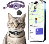 Collar GPS Gatos, GPS para Gatos sin Cuota Mensual, No Requiere SIM, Localizador Compatible con Apple Find My (Solo iOS)，Collar+Blanco (C)