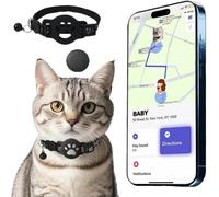 Collar GPS Gatos, GPS para Gatos sin Cuota Mensual, No Requiere SIM, Localizador Compatible con Apple Find My (Solo iOS)，Collar+Blanco (J)