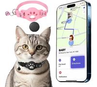 Collar GPS Gatos, GPS para Gatos sin Cuota Mensual, No Requiere SIM, Localizador Compatible con Apple Find My (Solo iOS)，Collar+Blanco (H)