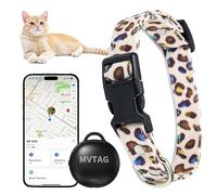 Collar GPS para Gatos con rastreador - Dispositivo de Seguimiento/Rango Ilimitado/Modo perdido para Gatos Juego de Collar Inteligente de tamaño Ajustable - Disponible con Apple Find My (Solo iOS)