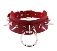 Collar grande con junta tórica para mujer, collares de Bondage, cuello erótico de, Collar con remaches, collar maestro-esclavo, Collar Sexy, accesorios(Red Rot)