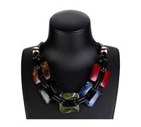 Collar grueso, cadena de eslabones cubanos de acrílico, resina, declaración geométrica, gran gargantilla, collar de moda para mujer, joyería delicada ajustable para mujer, Acrílico