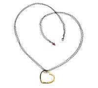 Collar GUESS UBN81007 Serie Corazón Negro Plateado