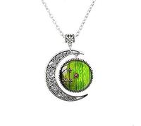 Collar hecho a mano con cúpula de cristal hecho a mano, collar de luna para puerta de hobbit
