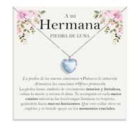 Collar Hermana Piedra de Luna Regalos para ella en Plata Sterling 925 Idea Regalo para Navidad Cumpleaños Collares hermanas amigas Cofanetto DEDICATORIA incluido (Collar Hermana Piedra de Luna)