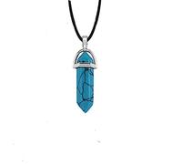 Collar Hexagonal De Cristales Morados Y Rosas, Joyería Para Mujer, COLLAR COLGANTE De Piedra Natural, Péndulo De Cuarzo,azul Turquesa