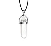 Collar Hexagonal De Cristales Morados Y Rosas, Joyería Para Mujer, COLLAR COLGANTE De Piedra Natural, Péndulo De Cuarzo,Blanco Transparente