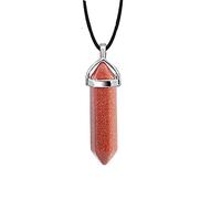 Collar Hexagonal De Cristales Morados Y Rosas, Joyería Para Mujer, COLLAR COLGANTE De Piedra Natural, Péndulo De Cuarzo,Arena Marrón