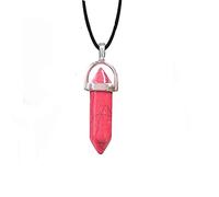 Collar Hexagonal De Cristales Morados Y Rosas, Joyería Para Mujer, COLLAR COLGANTE De Piedra Natural, Péndulo De Cuarzo,rojo Turquesa